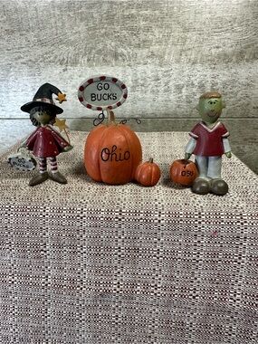 Blossom Bucket OSU Ohio State Buckeyes Halloween Figurine Set (3-Piece)